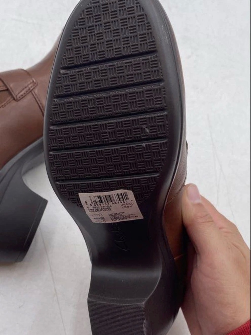 Clarks Emily Andria Brown Leather Slip-On Loafers nwot - Picture 7 of 8